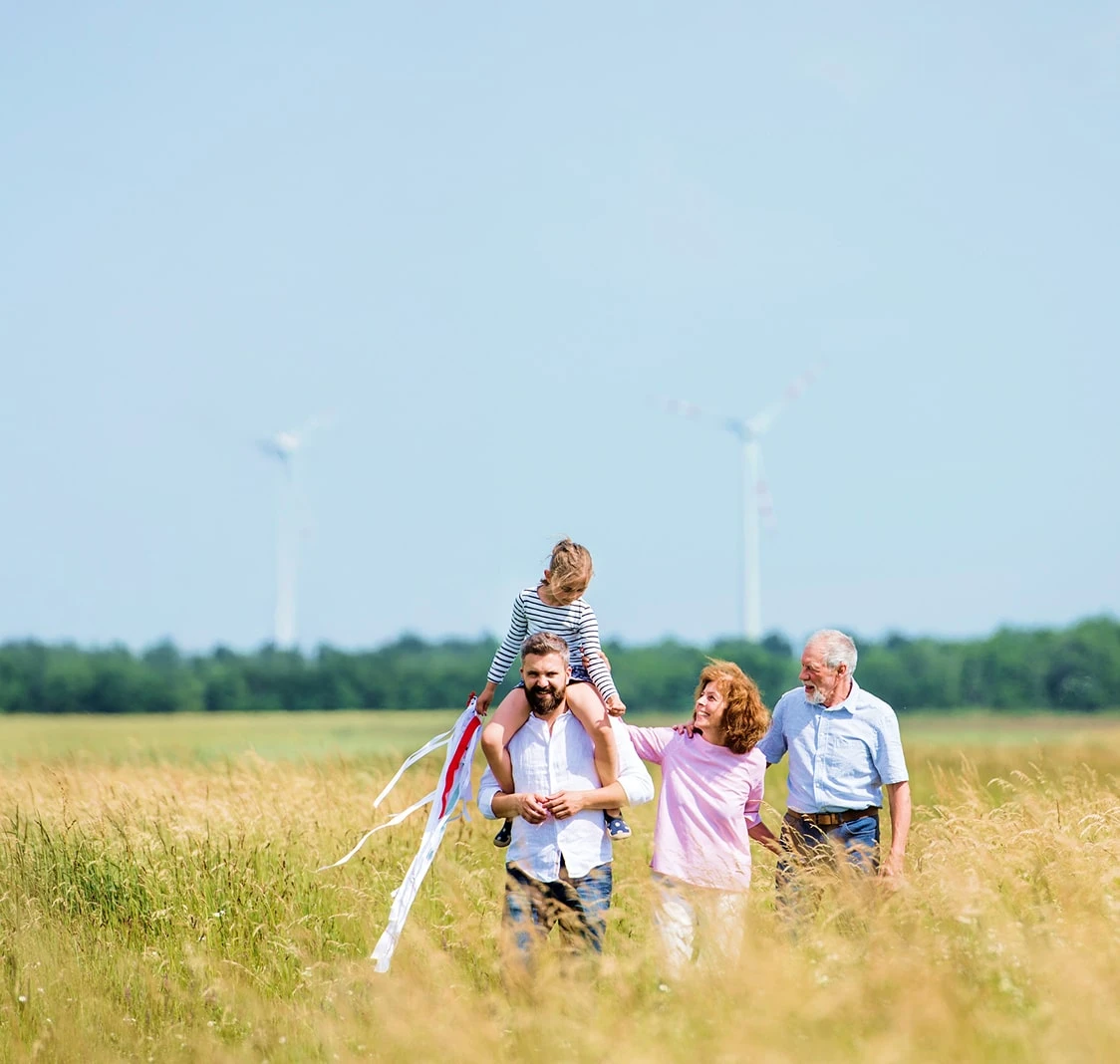 Picture showing family on a walk